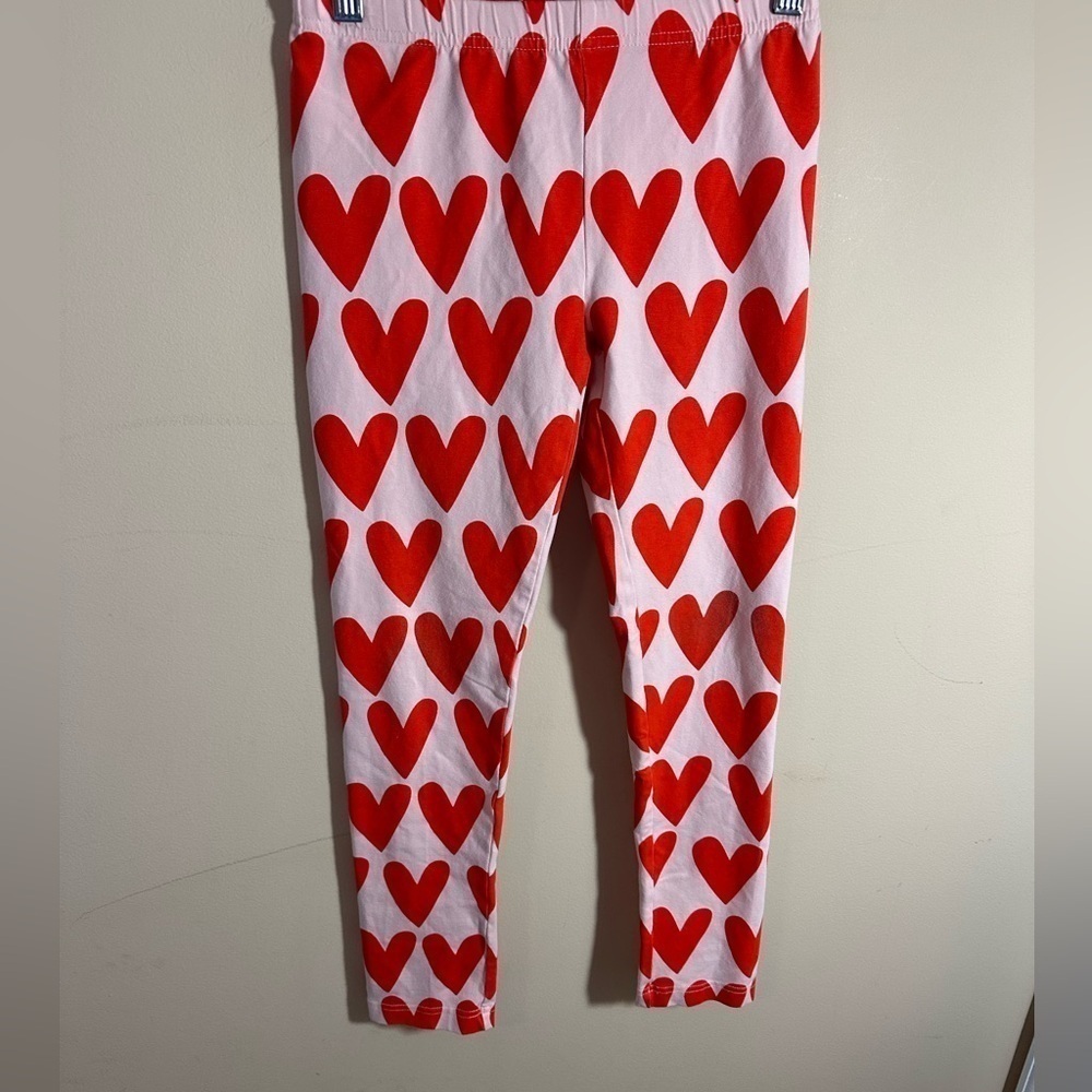 Hanna Andersson Valentine's Day heart leggings size 10